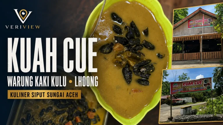 Semangkuk kuah cue berkuah santan pliek u dengan siput bercangkang hitam di Warung Kaki Kulu, Km 43 jalur Banda Aceh–Calang, Lhoong, Aceh Besar