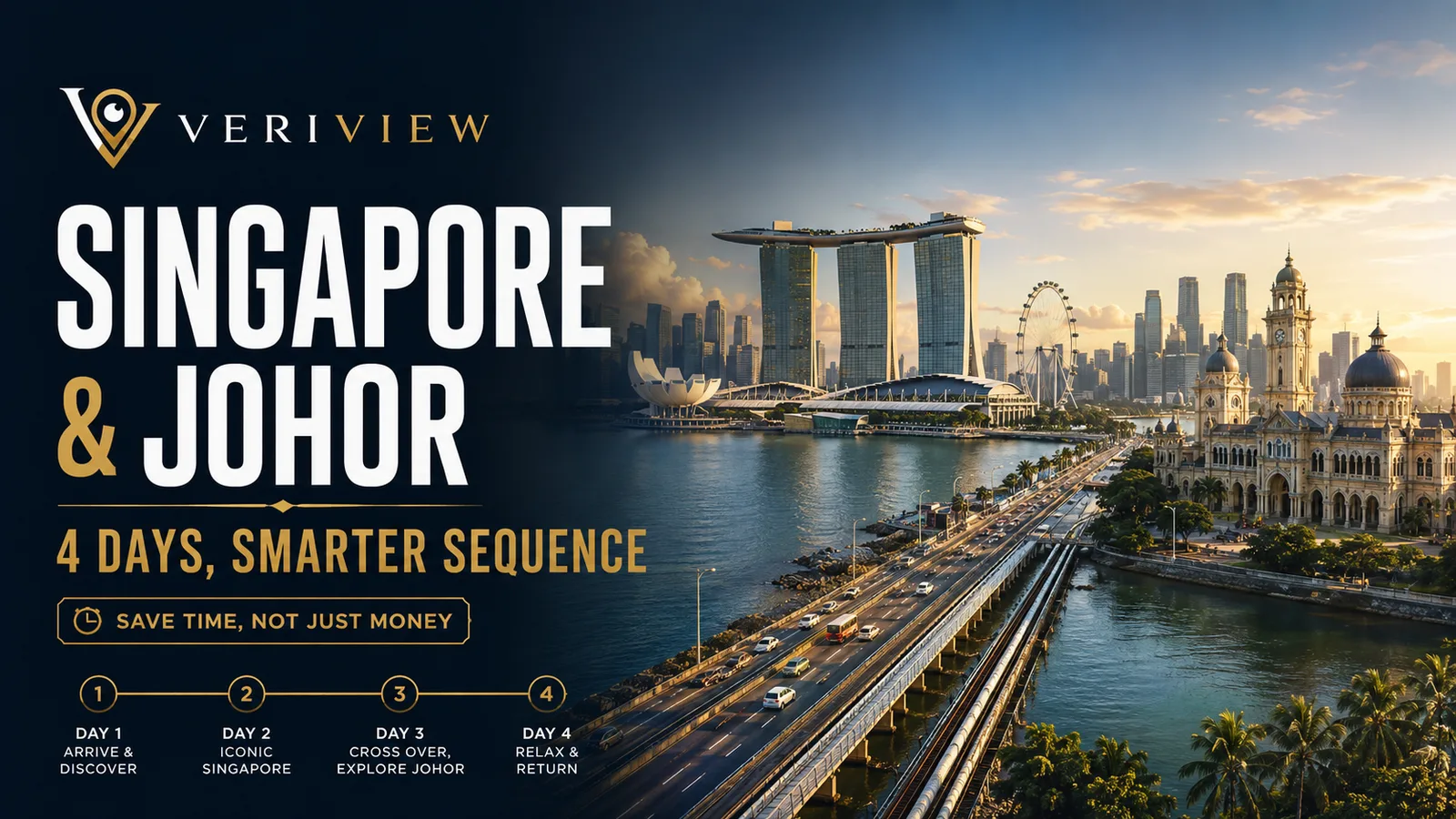 Panduan Singapura dan Johor 4 hari: kaki langit Marina Bay Sands dan jalur Causeway menuju Johor Bahru