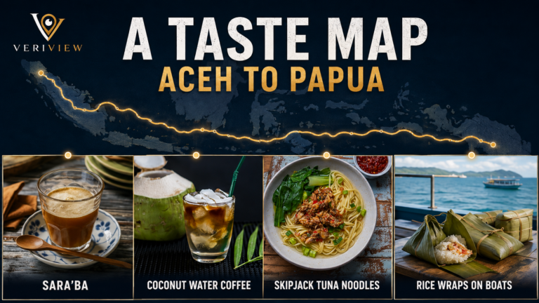 Peta rasa jalur darat Aceh sampai Papua: sara’ba, kopi air kelapa, mi cakalang, dan nasi bungkus di kapal